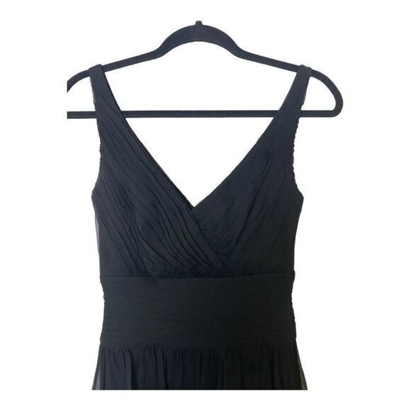 #152 TADASHI COLLECTION black silk cocktail dress - Picture 3 of 8